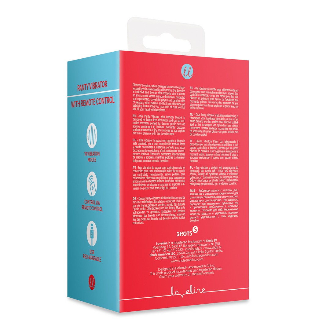 VIBRADOR PARA BRAGA CON MANDO A DISTANCIA BRIGHTO RED LOVELINE - Imagen 3