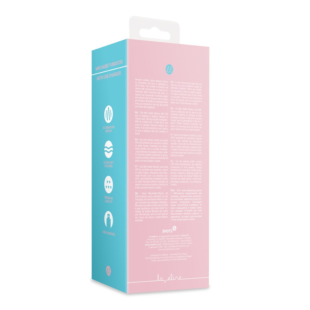 MINI VIBRADOR RABBIT ARCTIC BLUE LOVELINE - Imagen 3