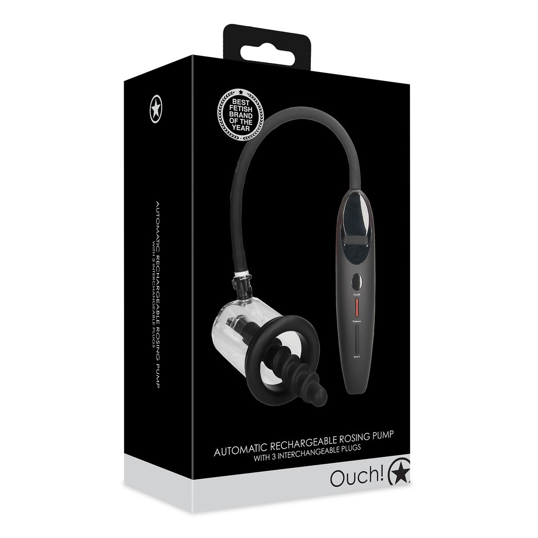 BOMBA ANAL AUTOMATIC RECHARGEABLE ROSING PUMP NEGRA OUCH!