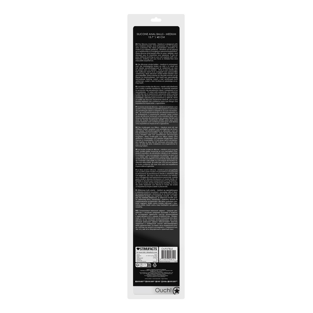 BOLAS ANALES DE SILICONA MEDIUM OUCH! NEGRAS - Imagen 3
