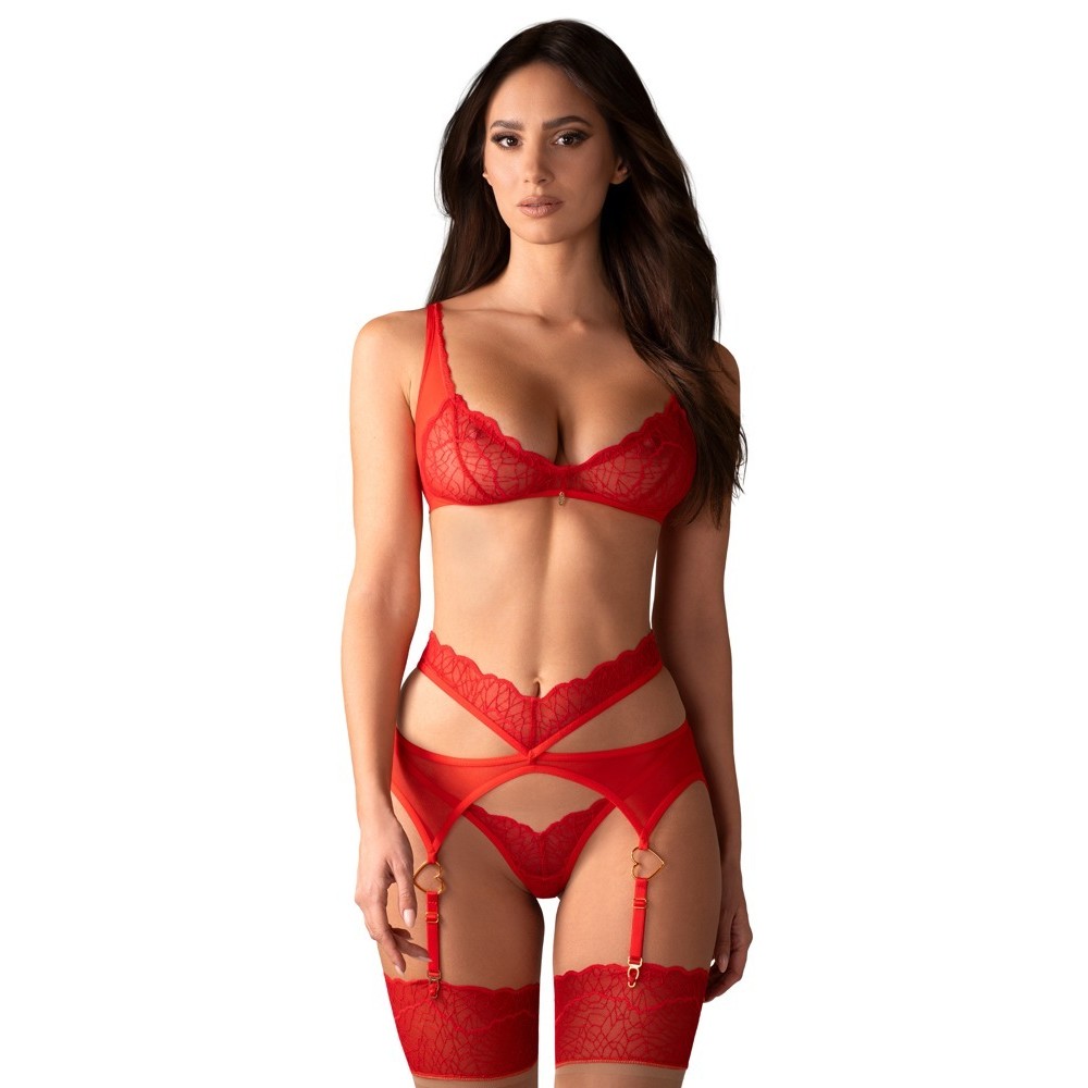 CONJUNTO DE 3 PIEZAS CUPIDE DESIR ROJO OBSESSIVE - Imagen 7