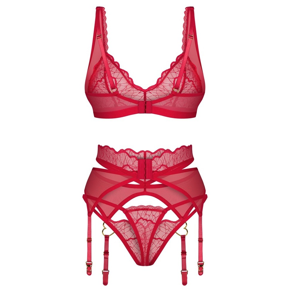 CONJUNTO DE 3 PIEZAS CUPIDE DESIR ROJO OBSESSIVE - Imagen 6