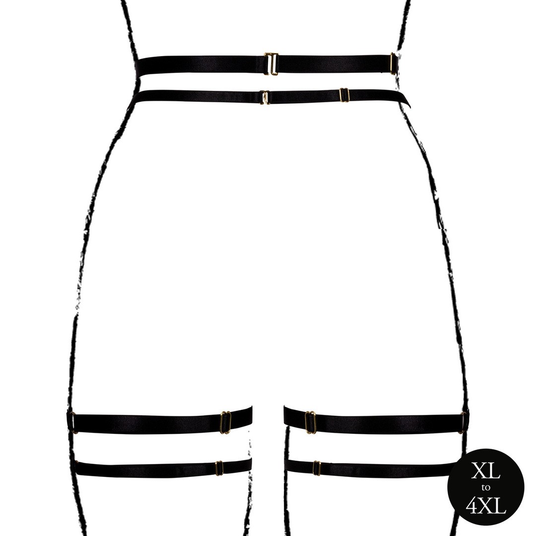 LIGUEROS DOUBLE STRAP NEGRO TALLA QUEEN LE DÉSIR - Imagen 6