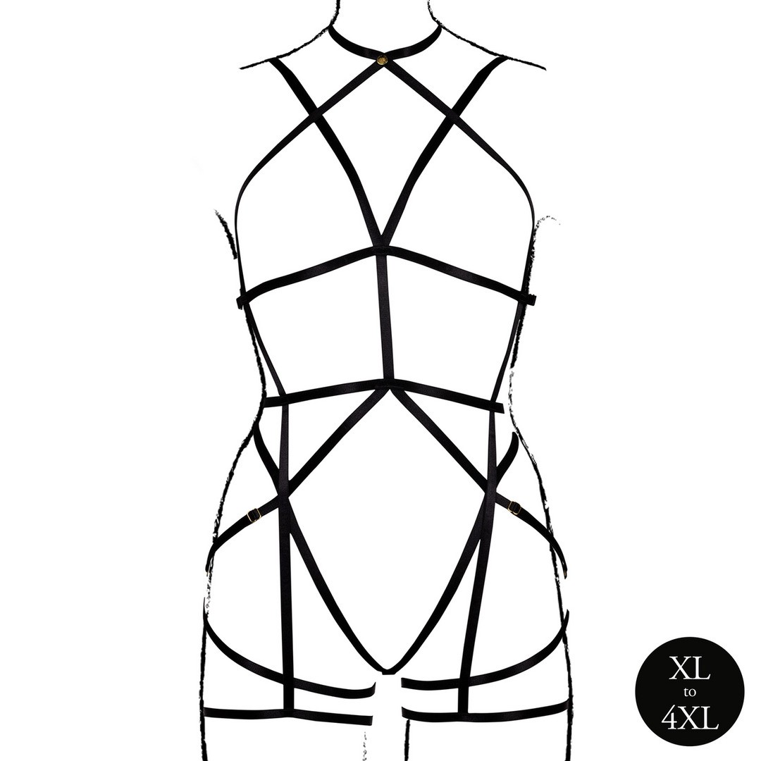 ARNÉS CORPORAL CON LIGUEROS NEGRO TALLA QUEEN LE DÉSIR - Imagen 5