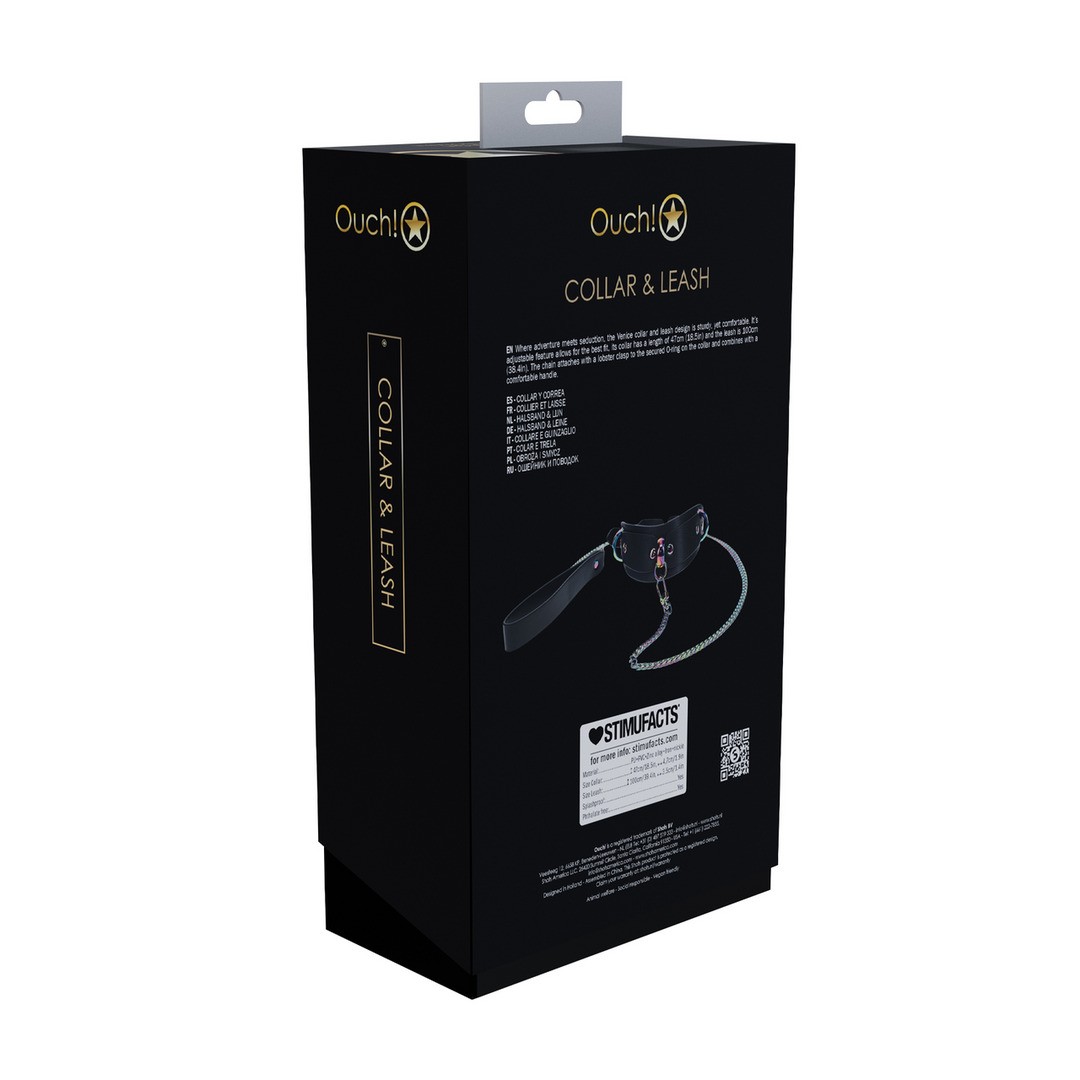 COLLAR CON CADENA VENICE COLLECTION NEGRO OUCH! - Imagen 3