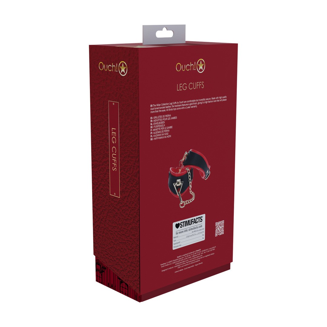 ESPOSAS PARA TOBILLOS MILAN COLLECTION NEGRO/ROJO OUCH! - Imagen 3