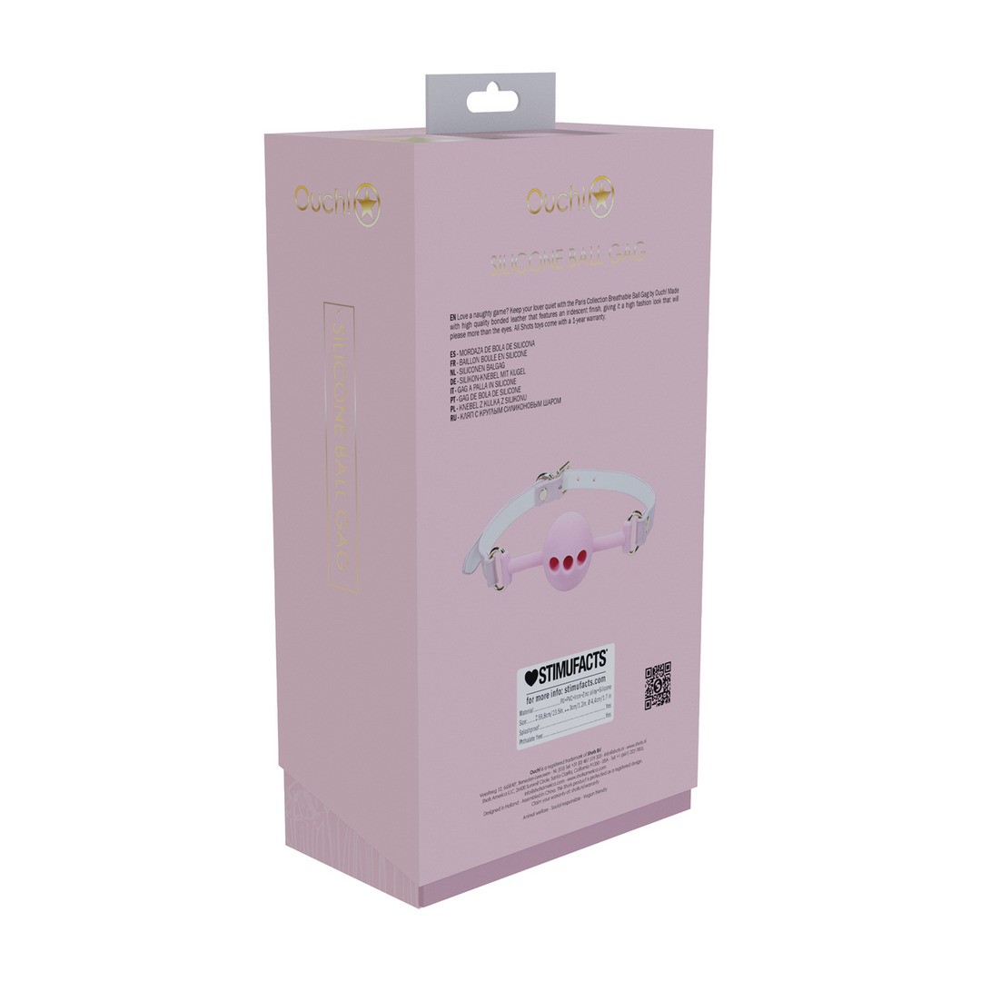 MORDAZA DE SILICONA RESPIRABLE PARIS COLLECTION ROSA OUCH! - Imagen 3