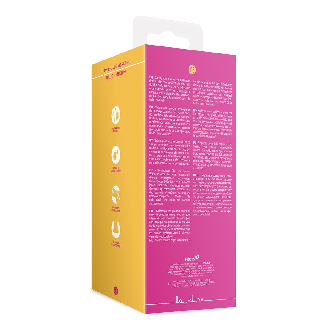 VIBRADOR NON-PHALLIC VIBRATING DILDO MEDIO POWERFUL PINK LOVELINE - Imagen 3