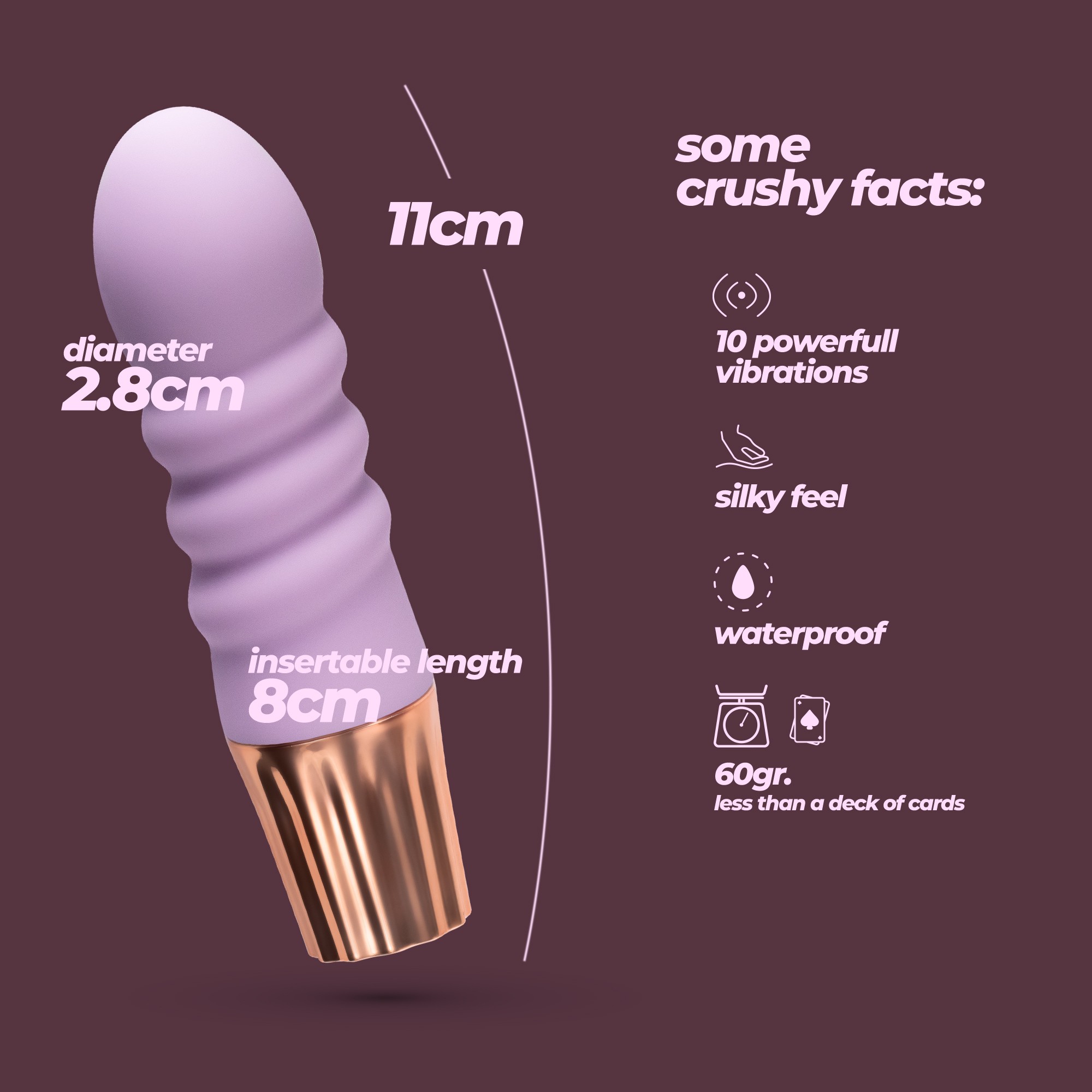 MINI VIBRADOR MELLOW BUBBLES LAVANDA CRUSHIOUS - Imagen 7