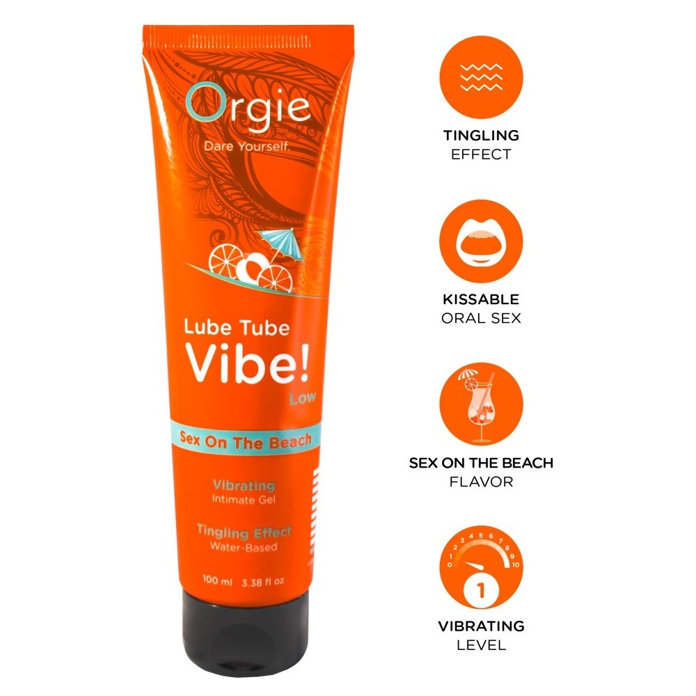 LUBRICANTE LUBE TUBE VIBE! SEX ON THE BEACH BAJA INTENSIDAD ORGIE 100ML - Imagen 3