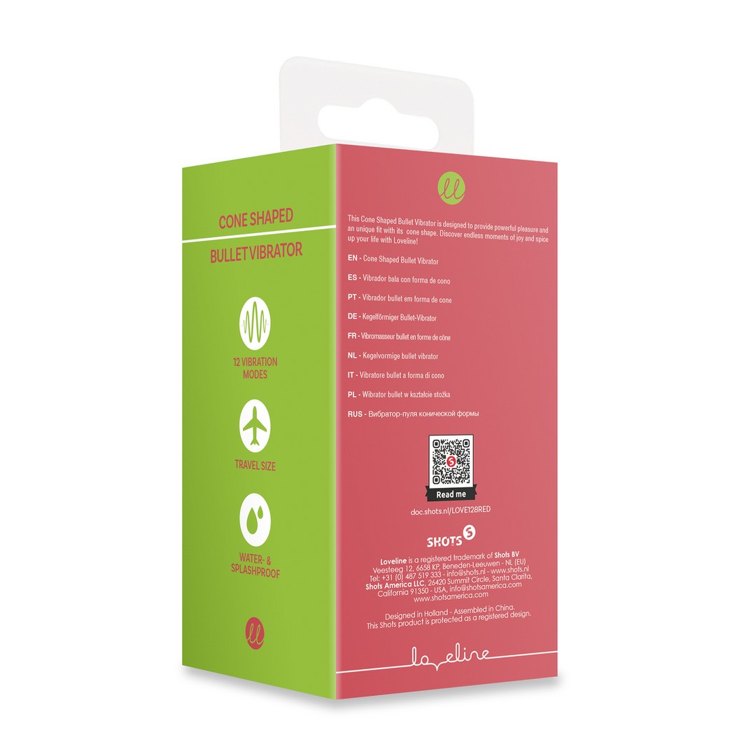 BALA VIBRATORIA CÓNICA BLUSHING ROJO LOVELINE - Imagen 3