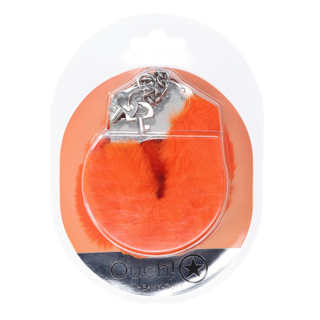 ESPOSAS DE FELPA HEAVY-DUTY FLUFFY POWDER NARANJA OUCH!
