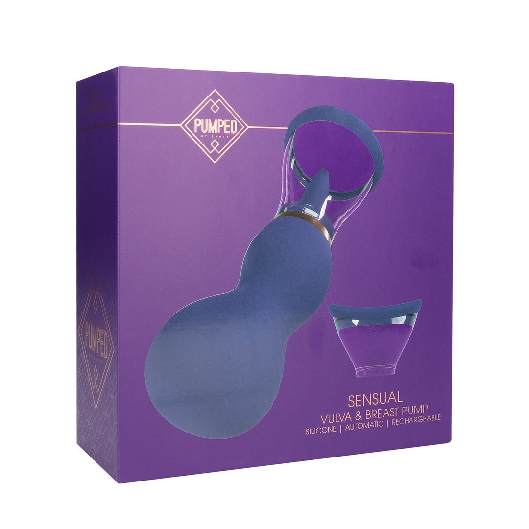 BOMBA RECARGABLE PARA LA VULVA Y EL PECHO SENSUAL MORADO PUMPED