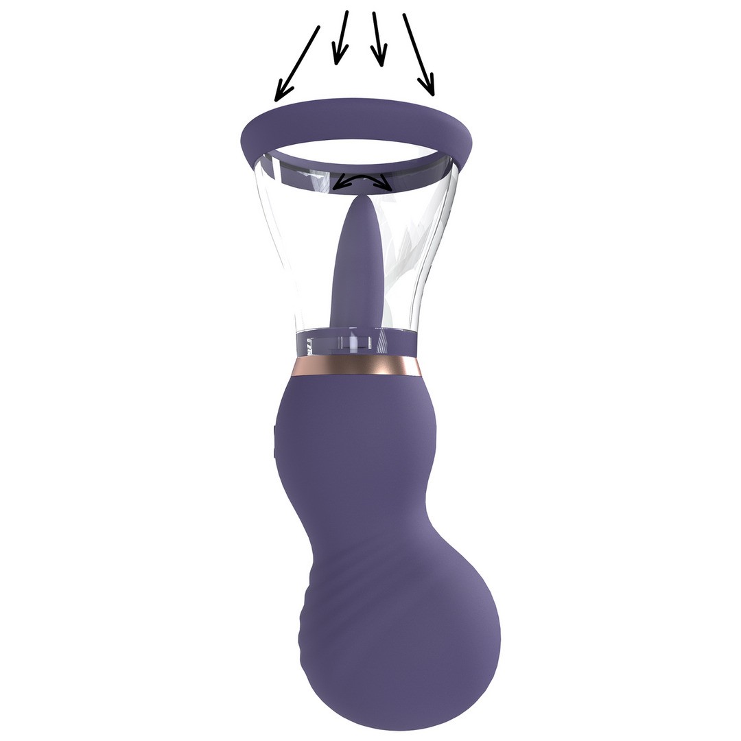 BOMBA RECARGABLE PARA LA VULVA Y EL PECHO SENSUAL MORADO PUMPED - Imagen 6
