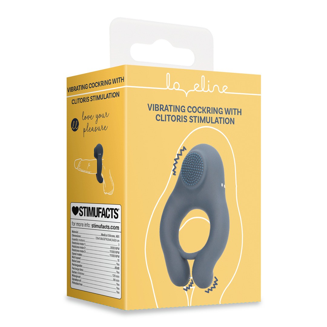 ANILLO VIBRADOR CON ESTIMULACIÓN DEL CLÍTORIS AZUL ÍNDIGO LOVELINE