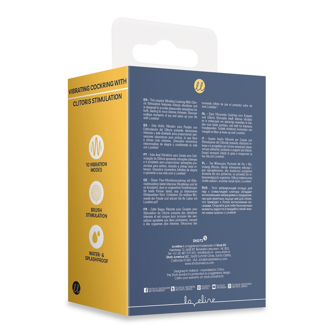 ANILLO VIBRADOR CON ESTIMULACIÓN DEL CLÍTORIS AZUL ÍNDIGO LOVELINE - Imagen 3