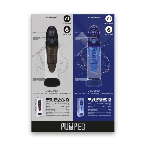 INFOGRAFÍA AQUA-PRO SUBMERSIBLE AUTOMATIC PUMP PMP053BLK - PMP053BLU EN PUMPED