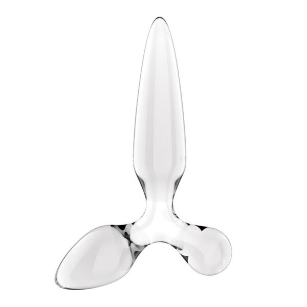 DILDO DE VIDRIO CON PLUG TRIPLE CRISTAL 2 TRANSPARENTE SATISFYER - Imagen 4