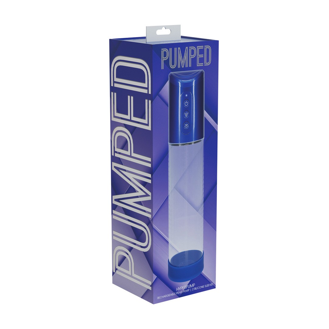BOMBA RECARGABLE PARA EL PENE HYPERPUMP METALLIC BLUE PUMPED