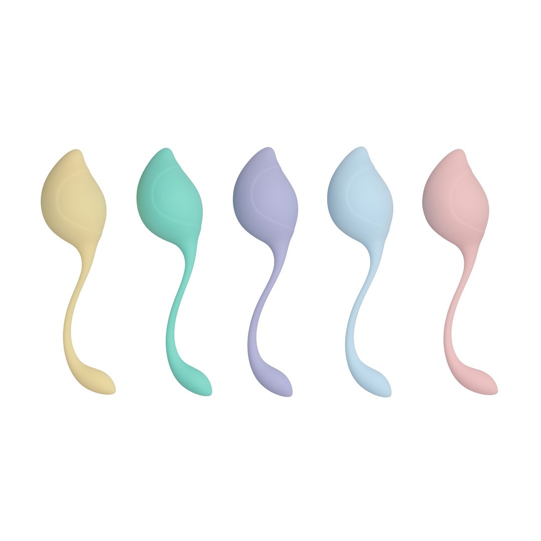 CONJUNTO DE 5 BOLAS VAGINALES PELVIC STEM KEGEL KIT MULTICOLOR LOVELINE - Imagen 3