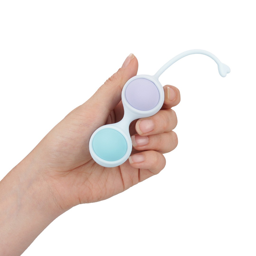 BOLAS VAGINALES VIBRANTES CON MANDO Y 5 PESOS INTERCAMBIABLES KEGEL KIT MORADO LOVELINE - Imagen 3