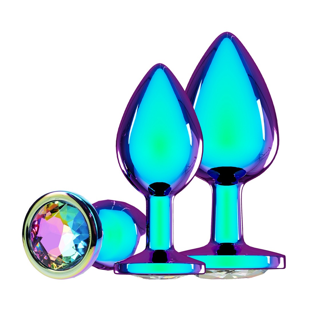 CONJUNTO DE 3 PLUGS ANAIS EN METAL VENICE COLLECTION IRIDESCENT OUCH! - Imagen 4