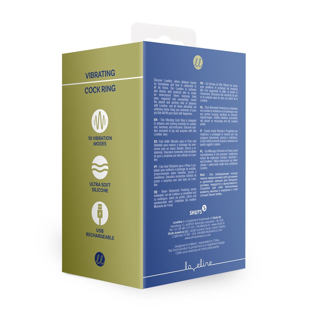 ANILLO PARA EL PENE CON VIBRACIÓN LICORICE BLACK LOVELINE - Imagen 3