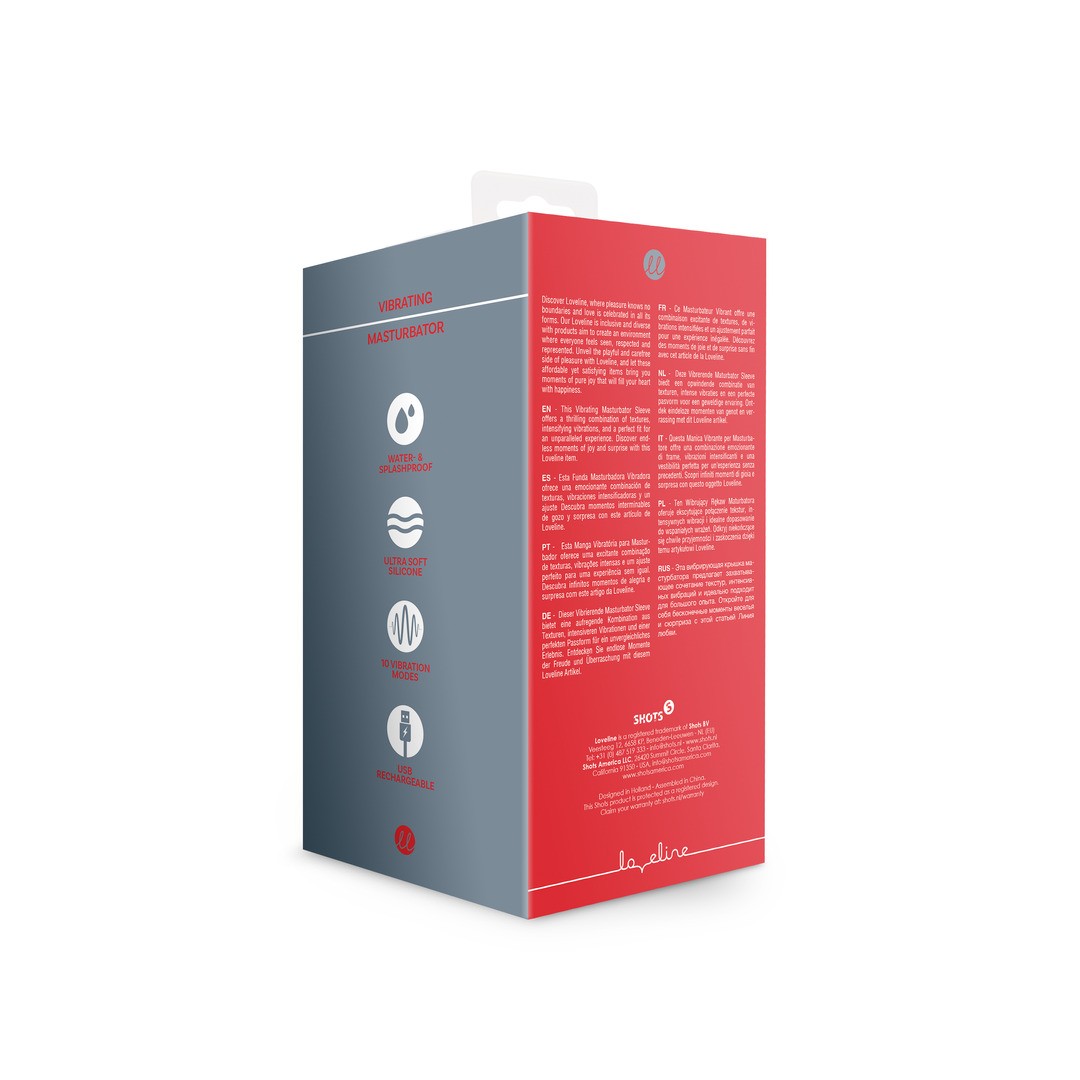 FUNDA MASTURBADORA CON VIBRACIÓN LICORICE BLACK LOVELINE - Imagen 3