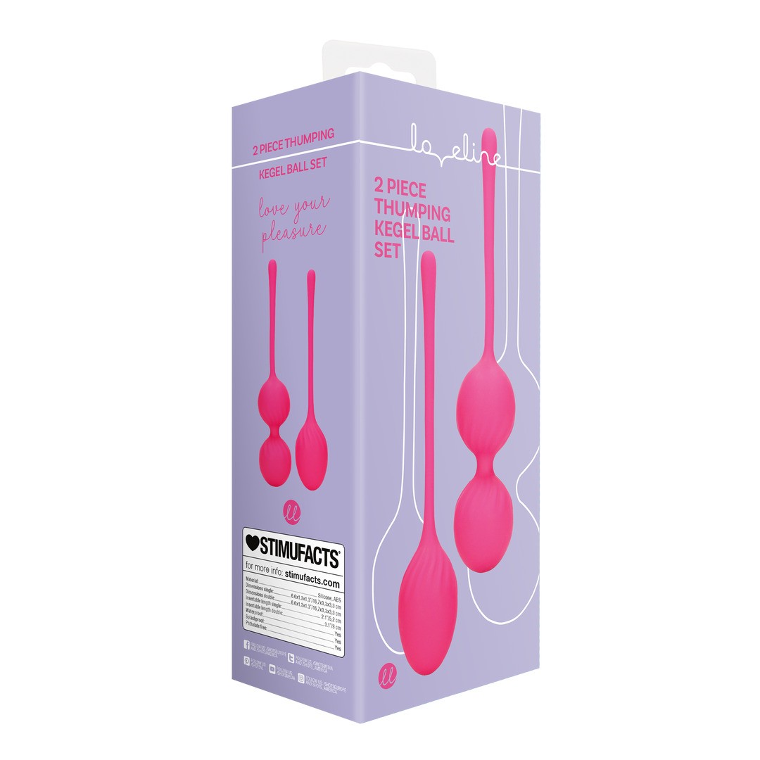 CONJUNTO DE 2 BOLAS VAGINALES THUMPING KEGEL WILD STRAWBERRY LOVELINE