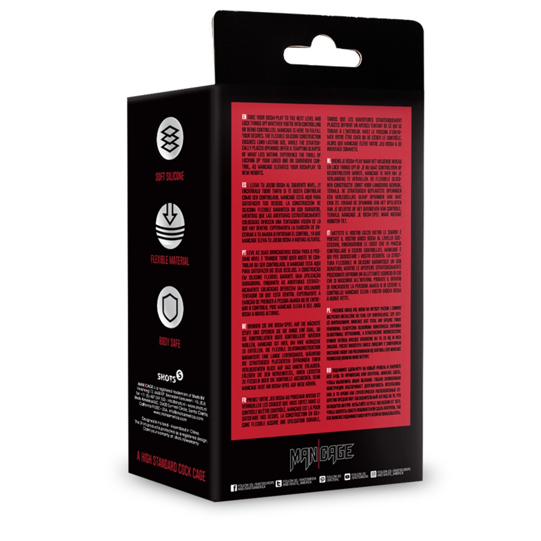 JAULA MODEL 27 ULTRA SOFT SILICONE CHASTITY NEGRO MANCAGE - Imagen 3