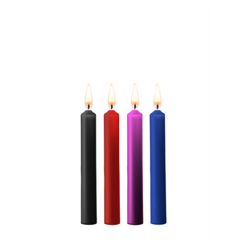 CONJUNTO DE 4 VELAS CON MIX DE COLORES TEASING WAX CANDLES OUCH! - Imagen 6