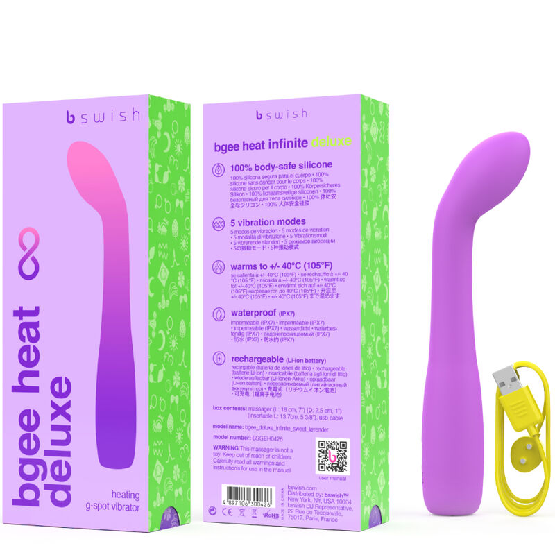 B SWISH - BGEE HEAT INFINITE DELUXE VIBRADOR RECARGABLE SILICONA LAVANDA - Imagen 3