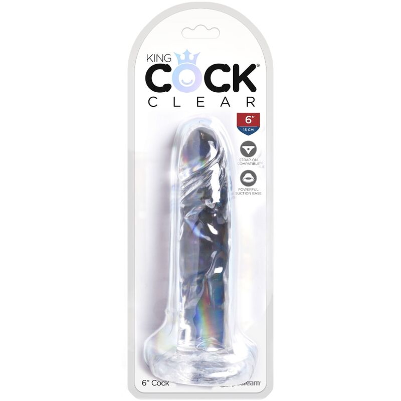 KING COCK - CLEAR PENE REALÍSTICO 15.5 CM TRANSPARENTE - Imagen 4