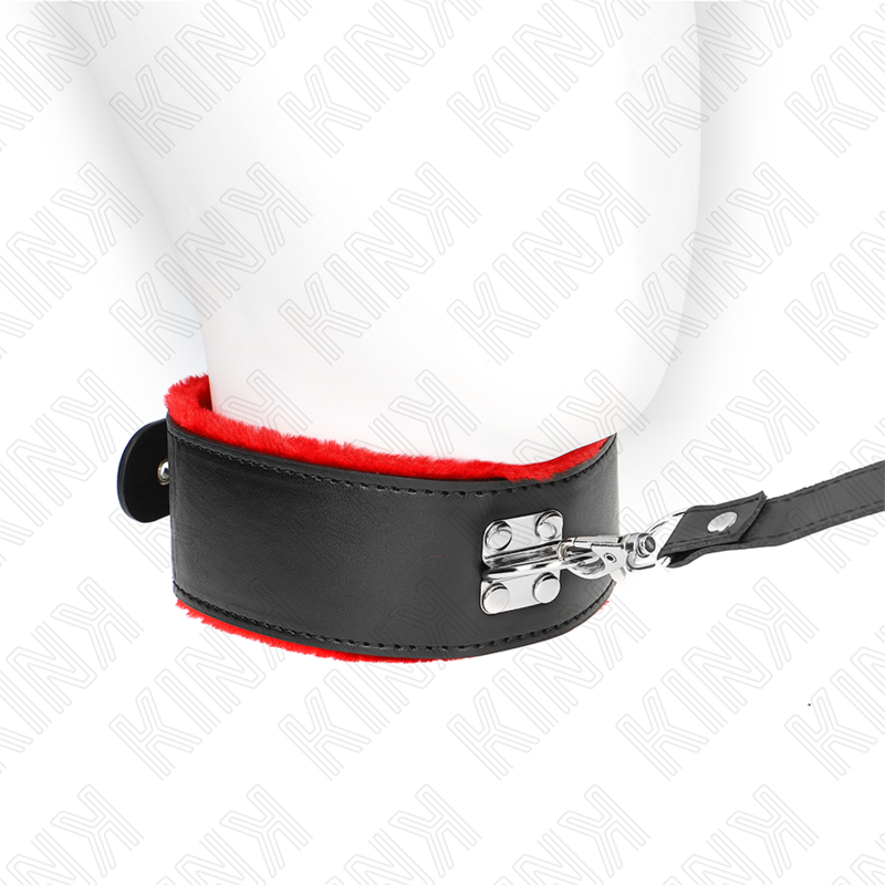 KINK - COLLAR CON CORREA 116 CM DE PIEL ROJO AJUSTABLE 40-48 CM X 6 CM - Imagen 2