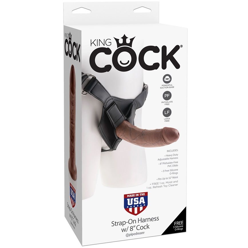 KING COCK - HARNESS CON PENE REALÍSTICO MARRÓN 20.3 CM - Imagen 3