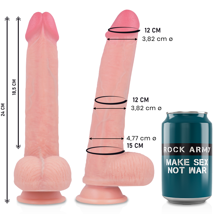 ROCKARMY - KINGCOBRA DILDO REALÍSTICO LIQUID SILICONE 24 CM -O- 4.77 CM - Imagen 2